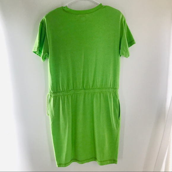 80s Nancy Keegan Lime T-Shirt Drawstring Pockets - Picture 11 of 11